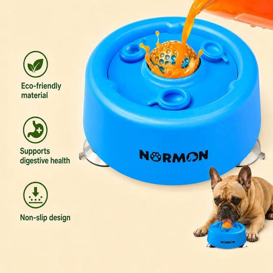 Slow feeder and lick bowl for soft dog food and treats