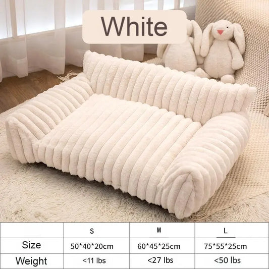 Luxurious Fluffy Fleece Pet Sofa Bed - Cozy, Washable, All-Season Comfort for Cats & Dogs - 4 Stylish Designs!