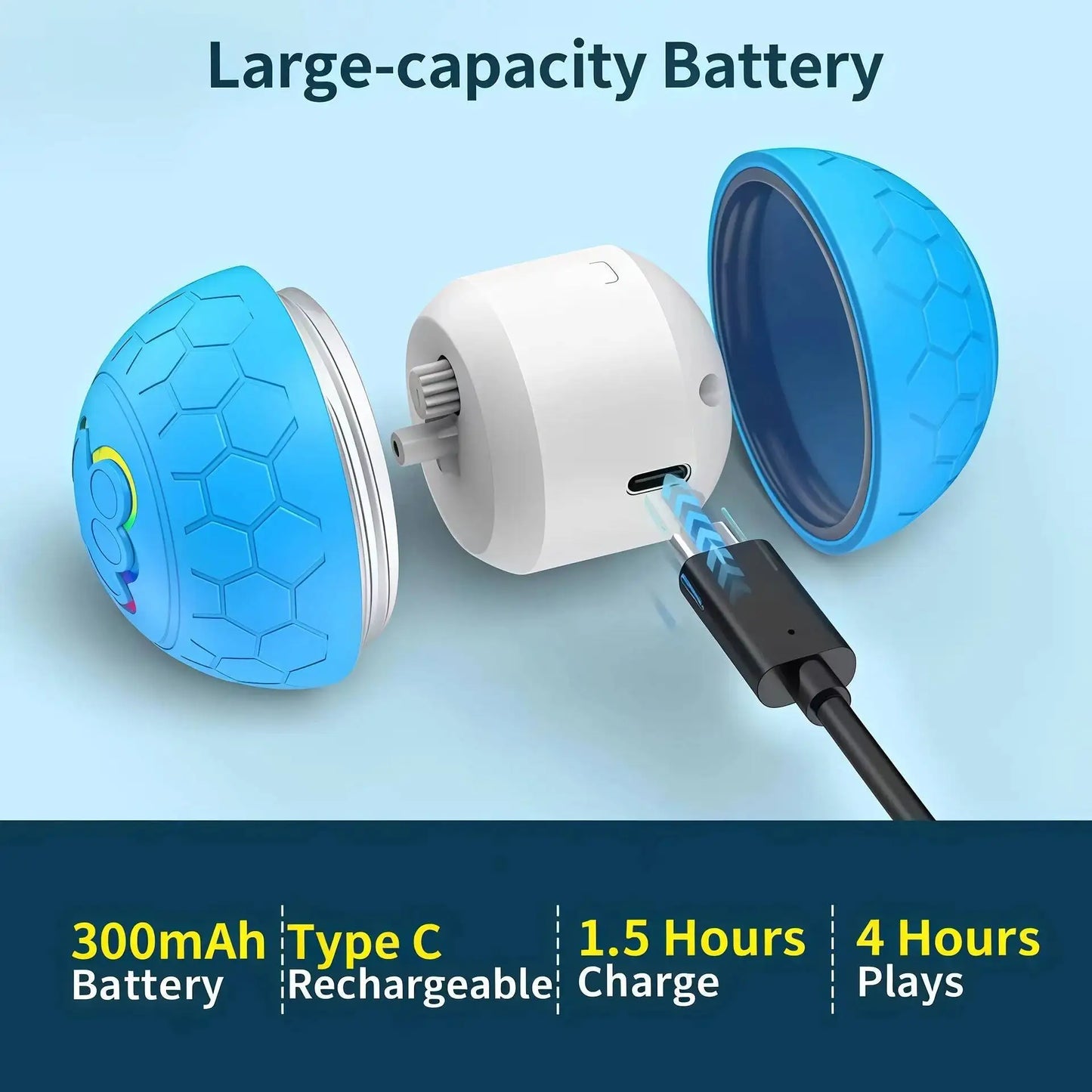 Rechargeable rolling pet ball product image 3
