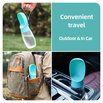 Portable pet water bottle with built-in bowl product image 14