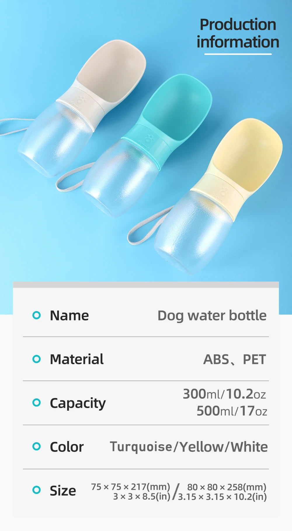 Portable pet water bottle with built-in bowl product image 7