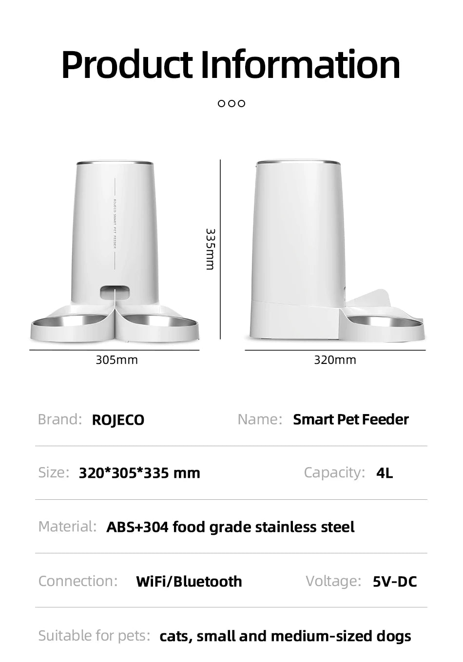 ROJECO WiFi automatic pet feeder product image 18