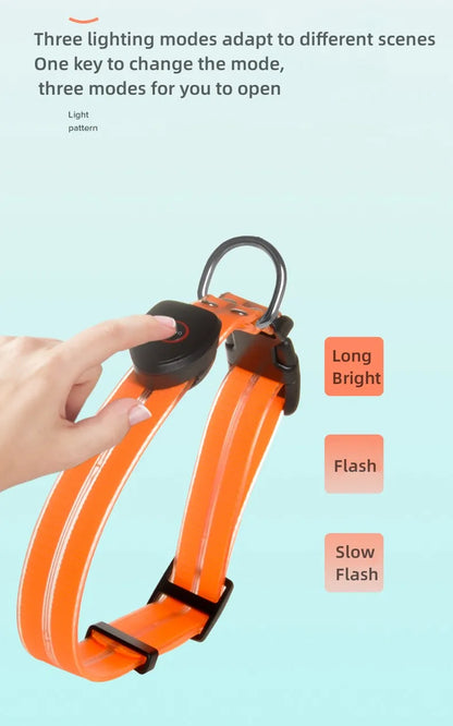 Rechargeable PVC LED dog collar product image 12