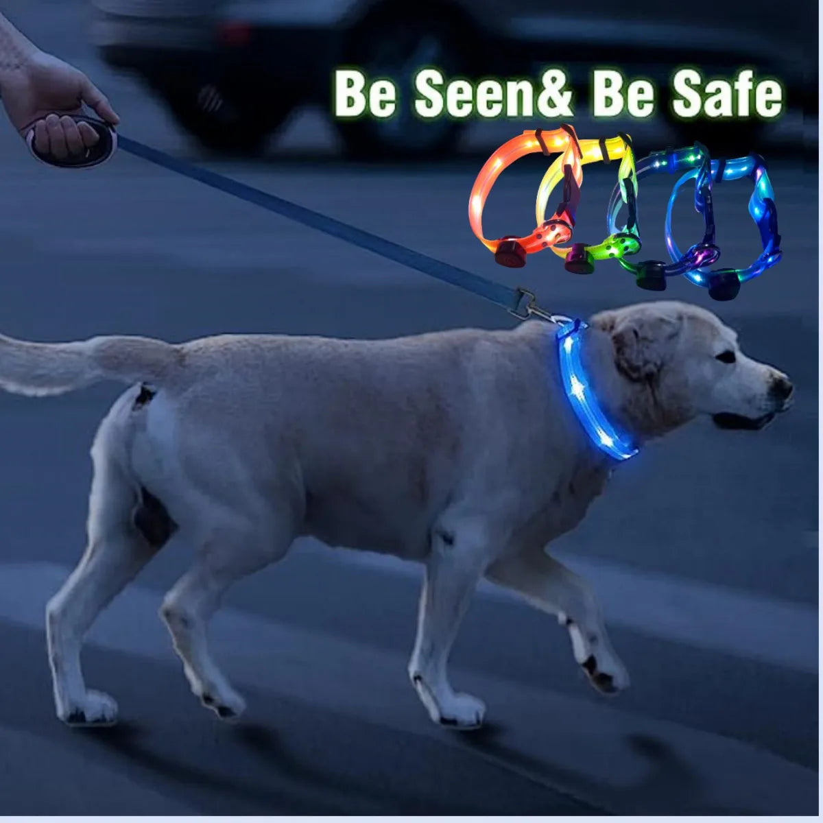 Rechargeable PVC LED dog collar product image 15