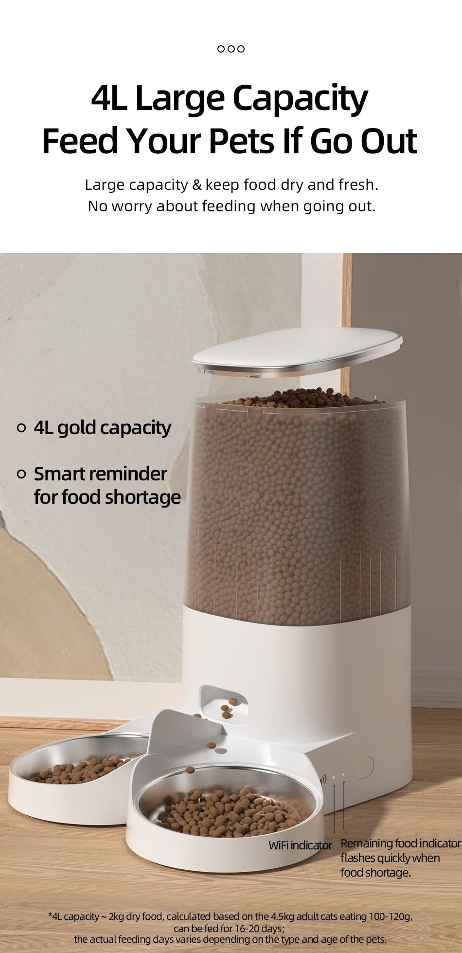 ROJECO WiFi automatic pet feeder product image 12